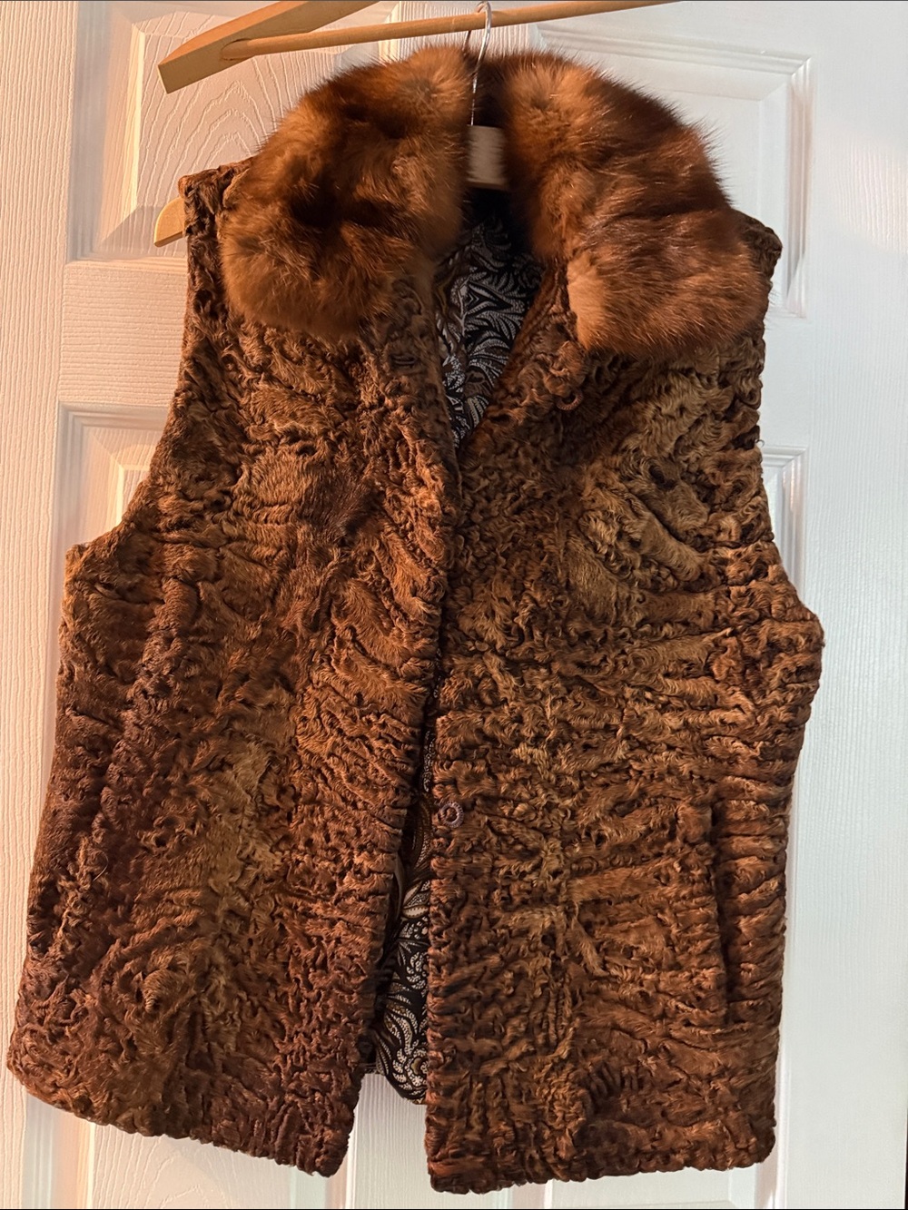 Classic Fur Vest with Fox Fur Collar
